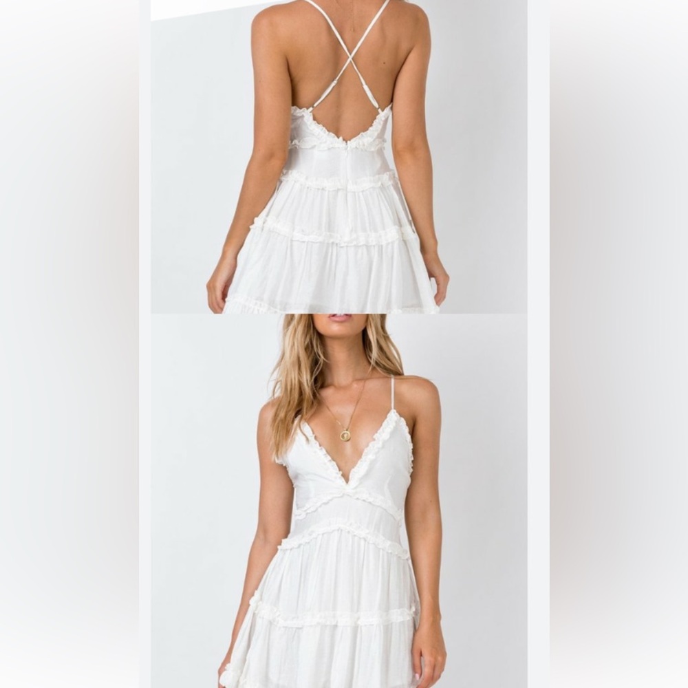 Princess Polly White Mini Dress Size 6